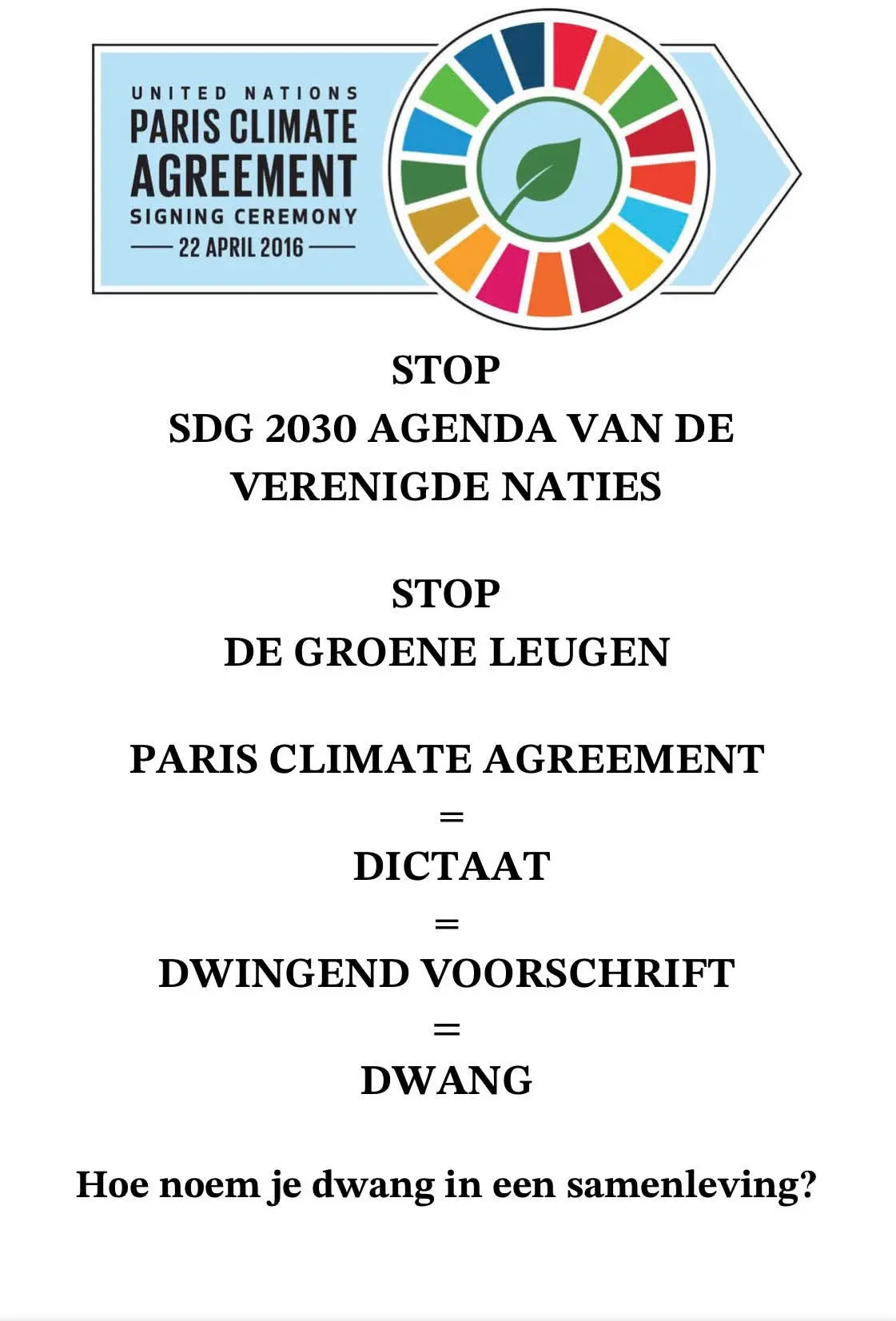 Hoe een dictaat een verdienmodel werd… Paris Climate Agreement!