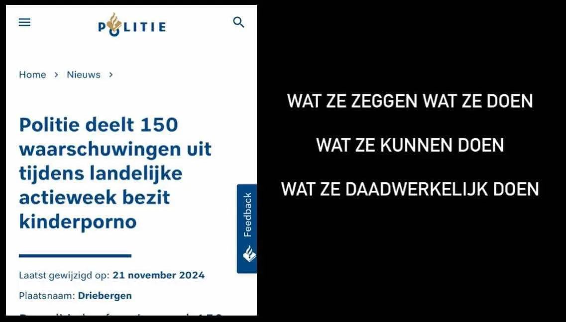 Reactie op WAARSCHUWINGEN Politie deelt 150 waarschuwingen uit tijdens landelijke actieweek bezit kinderporno WAARSCHUWINGEN door COC Nederland: Stop de normalisering van die gender-ideologie! Bescherm onze kinderen! – Nederland wat is er gaande