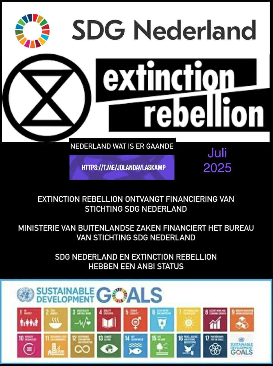 Reactie op Extinction Rebellion (ER/XR) is een 100% SDG Programma van de Verenigde Naties = Agenda 21 door De hoogste man van de NCTV is Marc Kuipers. – Nederland wat is er gaande